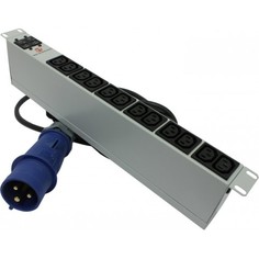 Блок розеток 19, 12 розеток NT SOC 230.32A2-12С13-IEC309 G 345138 горизонтальный, 230В, 32А, 2 автомата, выход: С13-12, вход: IEC309, кабель 2.5 м, се