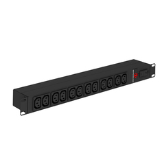 Блок розеток 19, 12 розеток NT SOC 230.16A1-12С13-С20 B 345131 горизонтальный, 230В, 16А, автомат, выход: С13-12, вход: С20, черный