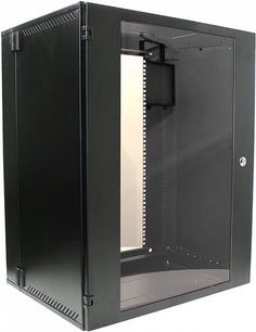 Шкаф настенный 19", 15U NT WALLBOX PRO 15-64 B 178821 двухсекционный, черный, 600*460, дверь стекло-металл