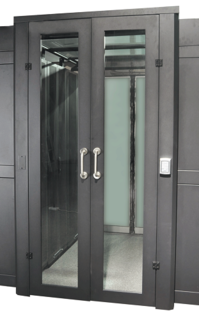 Комплект дверей Lanmaster LAN-DC-HDRM-48Ux12 распашные, коридора, 1200 мм для шкафов LANMASTER DCS 48U, стекло, без замка