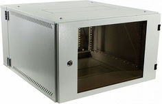 Шкаф настенный 19", 6U NT WALLBOX PRO 6-66 G 178812 двухсекционный, серый, 600*660, дверь стекло-металл