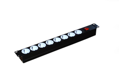 Блок розеток 19", 8 розеток NT SOC 8 B 083605 черный 1U, 220В, гнездо под шнур