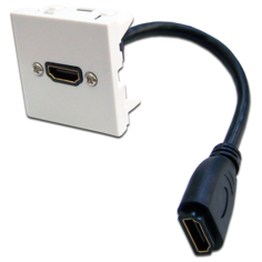 Конвертер Lanmaster LAN-SIP-23HDMI/RX-WH RJ45-HDMI, приемник + блок питания, формата Mosaic, 45x45мм + 22.5х45мм, белые