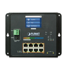 Коммутатор промышленный Planet WGS-5225-8P2SV Industrial L2+ 8-Port 10/100/1000T 802.3at PoE + 2-Port 100/1000X SFP Wall-mount Managed Switch with LCD