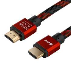 Кабель интерфейсный HDMI-HDMI GCR GCR-HM483 HDMI v2.0 19M]/19M, AWG 28/28, медь, 4K, 3D, OD7.3mm, тройной экран, нейлон, позолоченные контакты, 0.5m