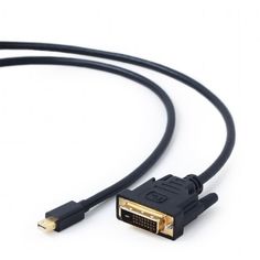 Кабель интерфейсный Cablexpert mini DisplayPort - DVI CC-mDPM-DVIM-6 черный, позолоч.разъемы, 4K (3840 x 2160/30 Hz), 1,8м, пакет