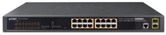Коммутатор PoE Planet GS-4210-16P2S IPv6/IPv4, 16-Port Managed 802.3at POE+ Gigabit Ethernet Switch + 2-Port 100/1000X SFP (220W)