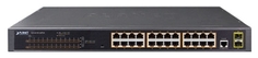 Коммутатор PoE Planet GS-4210-24P2S управляемый, IPv4, 24xGE 802.3at POE+ 2x100/1000X SFP (300W)