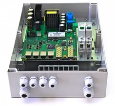 Коммутатор TFortis PSW-2G+ Гигабитный управляемый уличный для подключения 4 камер с встроенным оптическим кроссом с поддержкой РоЕ+ (HighPoE) 802.3at