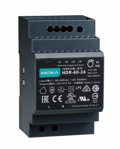 Блок питания MOXA HDR-60-24 60WUltra Slim Step Shape Din-Rail Power Supply 24 VDC 2.5A 85-264VAC 120-370VDC