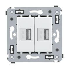 Розетка DKC 4400543 в стену, USB зарядное устройство, "Белое облако", "Avanti"