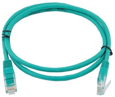 Кабель патч-корд U/UTP 5e кат. 1.5м GCR GCR-LNC05-1.5m , AWG24, RJ45, литой (Зеленый), пластик пакет