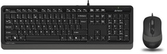 Клавиатура и мышь A4Tech F1010 GREY черно-серые, USB