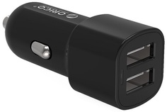 Зарядное устройство автомобильное Orico UCL-2U-BK 1*USB 5V/2.4A1*USB 5V/1A, black