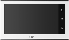 Видеодомофон CTV CTV-M2702MD 7", сен. упр. "Easy buttons", слот microSD (до 32ГБ), накладной, встр. ист пит, до 2 выз.панелей/4мониторов, белый