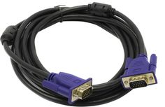 Кабель VGA Exegate EX-CC-PVGA-15M15M-5.0 EX138950RUS 15M/15M, 5м, 2 фильтра, позолоченные контакты, экран