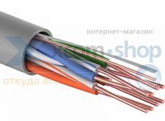 Кабель витая пара U/UTP 5e кат. 4 пары PROconnect 01-0048-3 24AWG(0.50 мм), омедненный алюминий (CCA), одножильный (solid), внутренний, PVC, серый, уп