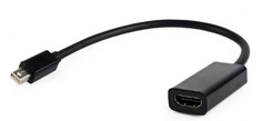 Адаптер Cablexpert A-mDPM-HDMIF-02 miniDisplayPort - HDMI, 20M/19F, кабель 15см, черный, пакет