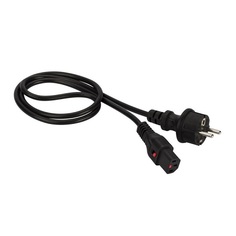 Кабель питания Lanmaster LAN-PP13L/SH-5.0-BK с блокировкой C13-Schuko, 3х0.75, 220В, 10А, черный, 5 метров