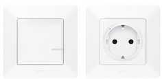 Набор Legrand 752154 Valena Life with NETATMO, для управления бытовыми электроприборами. Умная розетка 2К+З 16А 230В + умный беспроводной 1-клавишный