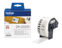 Наклейка ламинированная Brother DK22225 белая бумажная клеящаяся лента , ширина 38 мм (неразрезанная, рулон 30,48м) (A2389)