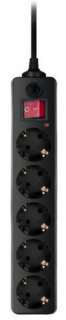 Сетевой фильтр Buro 500SH-1.8-UPS-B 1.8м (5 розеток) черный (коробка)