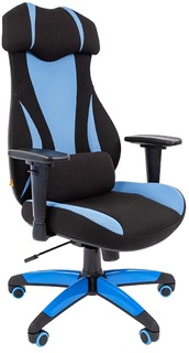 Кресло Chairman GAME 14 Chairman 7022219 черное/голубое, ткань, для геймеров, до 120 кг