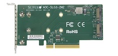 Модуль Supermicro AOC-SLG3-2M2-O Low Profile, Dual NVMe M.2 SSD PCIe add-on card