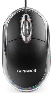 Мышь Garnizon GM-100 черная, USB, чип- Х, 1000dpi, 2 кнопки+колесо/кнопка Гарнизон
