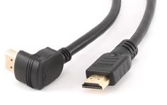 Кабель интерфейсный HDMI-HDMI Cablexpert 19M/19M 3м, v2.0, углов. разъем, черный, позол.разъемы, экран, пакет Gembird
