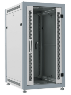 Шкаф напольный 19", 22U SYSMATRIX SL 6822.712 1100х600х800 ,двери: стеклянная в перф. раме и металл.; крепеж (50шт.); регулируемые опоры, цвет: серый