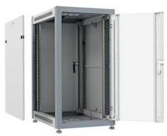 Шкаф напольный 19", 15U SYSMATRIX SL 6815.712 600x800x800mm, передняя дверь стекло, задняя дверь металл, поворотная ручка с замком, серый