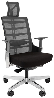 Кресло офисное Chairman SPINELLY Chairman 7027143 чёрно-серое, ткань, сетчатый акрил, до 120 кг