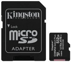 Карта памяти MicroSDXC 512GB Kingston SDCS2/512GB Class 10 UHS-I U3 Canvas Select Plus (SD адаптер) 100MB/S