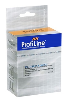 Картридж ProfiLine PL-C4911A-C PL_C4911A_C №82 для принтеров HP Deskjet 500/500ps/510/800/800ps DesignJet copier cc800ps Cyan водные ProfiLine