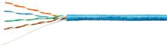 Кабель витая пара U/UTP 5e кат. 4 пары Cabeus UTP-4P-Cat.5e-SOLID-BL 24AWG(0.51 мм), медь, одножильный (solid), внутренний, PVC, нг(A)-LS, синий, уп/3