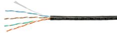 Кабель витая пара U/UTP 5e кат. 4 пары Cabeus UTP-4P-Cat.5e-SOLID-BK 24AWG(0.51 мм), медь, одножильный (solid), внутренний, PVC, нг(A)-LS, чёрный, уп/