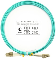 Кабель патч-корд волоконно-оптический Cabeus FOP-50-LC-LC-2m duplex LC-LC 50/125 mm OM3 2м LSZH