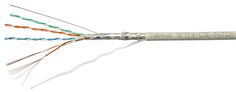 Кабель витая пара S/FTP 5e кат. 4 пары Cabeus SFTP-4P-Cat.5e-PATCH-GY 26AWG(7x0.16 мм), медь, многожильный (stranded), внутренний, PVC, серый, уп/305м