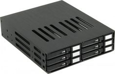 Корзина Procase L2-106-SATA3-BK 6*SATA3/SAS, черный, с замком, hotswap mobie rack module for 2,5" slim HDD(1x5,25) 2xFAN 40x15mm