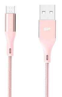 Кабель интерфейсный Silicon Power SP1M0ASYLK30AB1P microUSB-USB для зарядки и синхронизации 1м, нейл