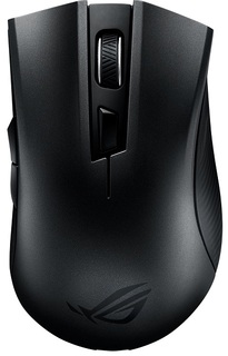 Мышь Wireless ASUS ROG Strix Carry 90MP01B0-B0UA00 черная, 7200 dpi, 2.4GHz/Bluetooth, USB, 6 кнопок, чехол, 2 х АА