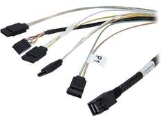 Кабель интерфейсный SAS LSI LSI00410 CBL-SFF8643-SATASB-06M INT SFF8643-to-4*SATA+SB (MiniSAS HD -to- 4*SATA+SideBand internal cable) 60cm