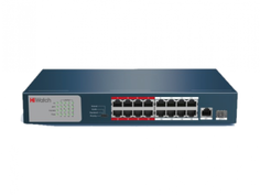 Коммутатор PoE HiWatch DS-S1816P(B) неуправляемый, 16хRJ45 100M PoE, 8 портов с высоким приоритетом, Uplink порт 1000М Ethernet, SFP порт 1000М, IEEE8