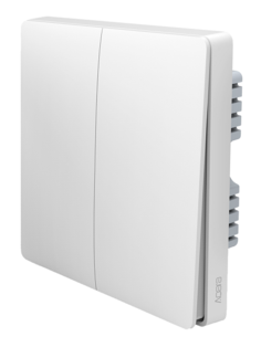Выключатель Xiaomi Aqara Wall Switch (No Neutral, Double Rocker) QBKG03LM две клавиши, белый 220 В, 50 Гц, 800 Вт