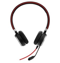 Гарнитура проводная Jabra Evolve 40 MS Duo 6399-823-109 USB-адаптер с разъемом 3,5 мм jack, для Microsoft Lync