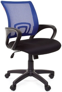Кресло офисное Chairman 696 Chairman 7006516 черный пластик, синее (TW-05), ткань/сетчатый акрил, до 120 кг