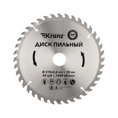 Диск KRANZ KR-92-0122 пильный 210 мм х 40 зуб х 30 мм