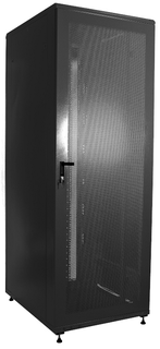 Шкаф напольный 19", 47U W&T D4780120BWTWOF 800x1200 мм, передняя дверь перф., задняя перф., цвет чёрный, без вент.