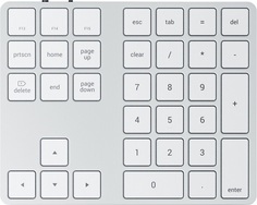 Клавиатура Wireless Satechi Aluminum Extended Keypad ST-XLABKS серебряная